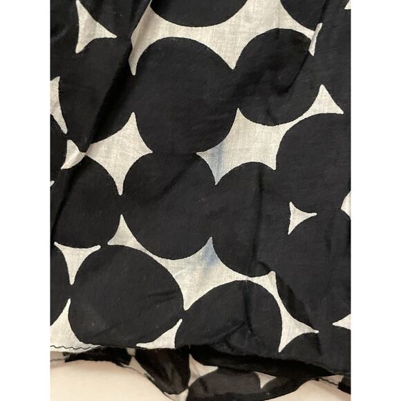 Zara Basic Silk Cotton Midi Skirt Size Large Pleated Black White Dot Flowy READ - Picture 5 of 6